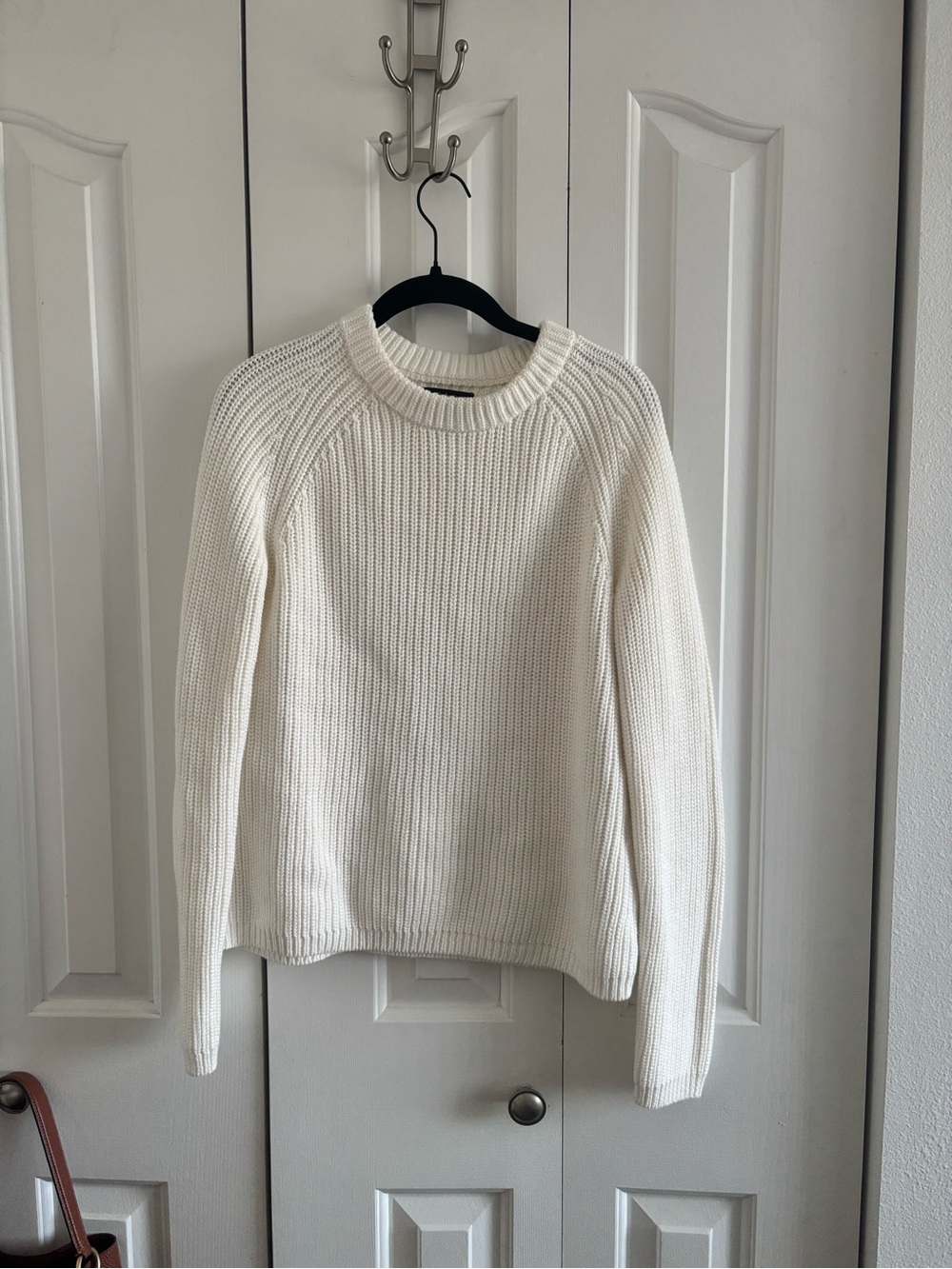 Quince Classic Cream Rib-Knit Women's Sweater